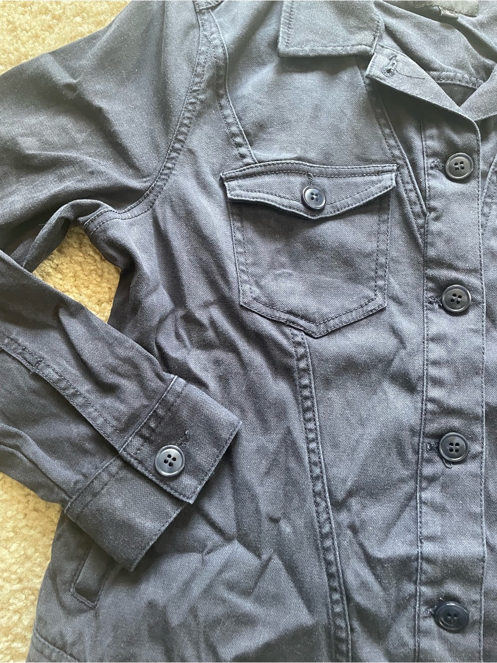 Liverpool Navy Button-Front Jean Jacket - Picture 3 of 4